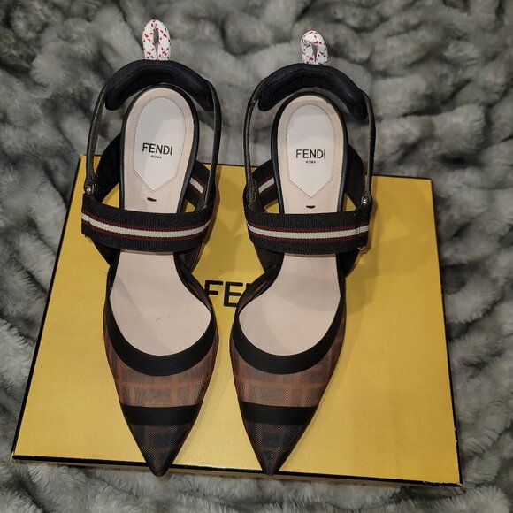 Fendi Colibrì Slingback Heels (EU 38.5) Pointed Toe - Picture 1 of 8
